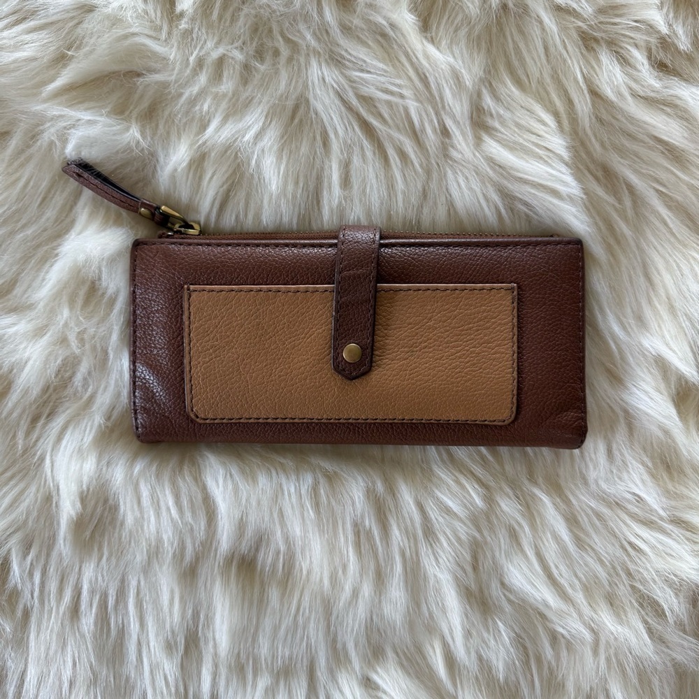 Fossil Keely Tab Clutch Leather Wallet